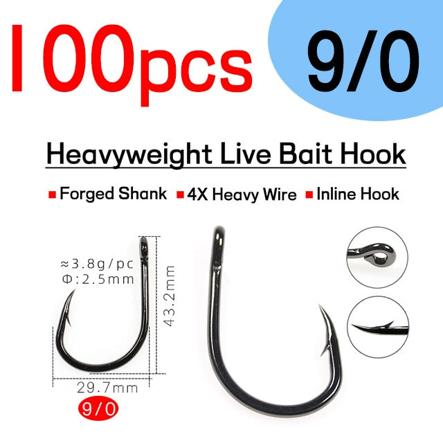 Elllv S Live Bait Hook 100pcs/pack