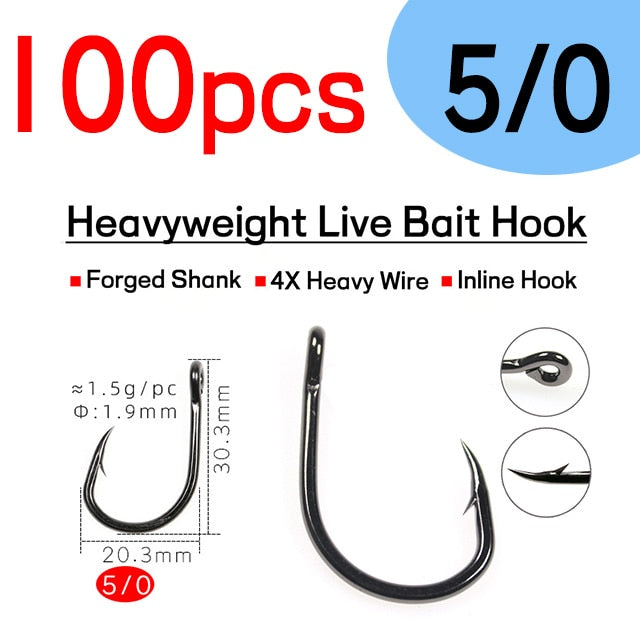 Elllv S Live Bait Hook 100pcs/pack