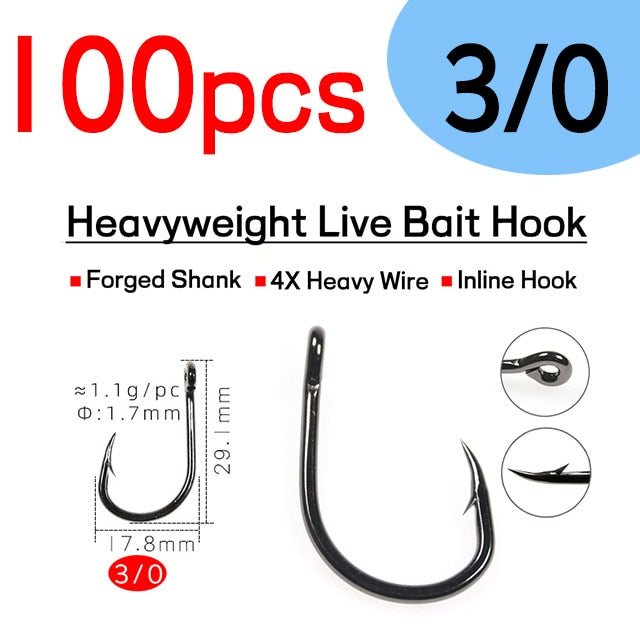 Elllv S Live Bait Hook 100pcs/pack