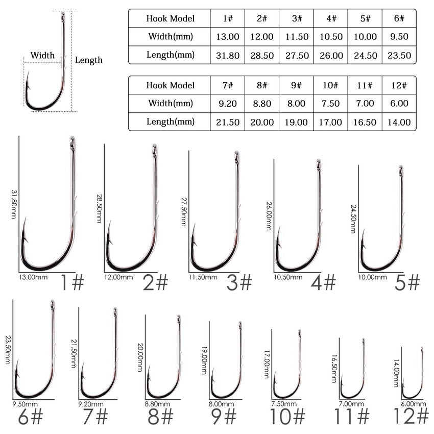 O'shaughnessy Hooks 50pcs/pack